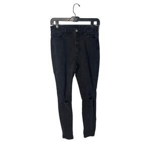 Shein stretch skinny jeans black faded high-rise women's size medium 6